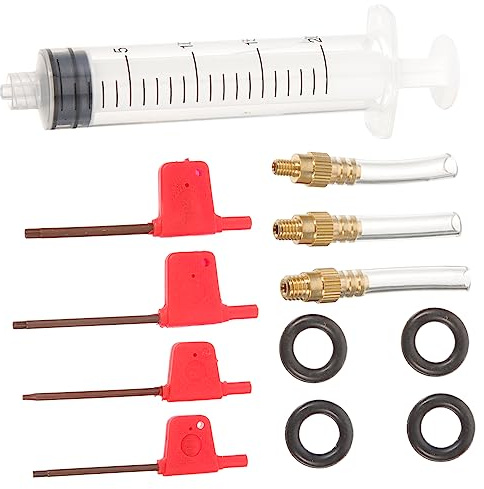 FOYTOKI Bike Brake Bleed Kit Set for Mountain Bicycle Hydraulic Disc Brake Repair Tool Oil Syringe and Hose Portable Mending Bleed Set for Easy Maintenance