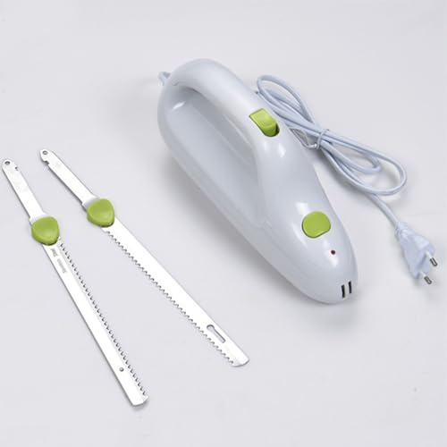 THYXGS Cuchillo Eléctrico para Trinchar, Cuchillo Portátil para Pan, Hoja Doble De Acero Inoxidable, Fácil De Desmontar, Apto para Lavavajillas, para Trinchar Carne, Pavo Y Pan
