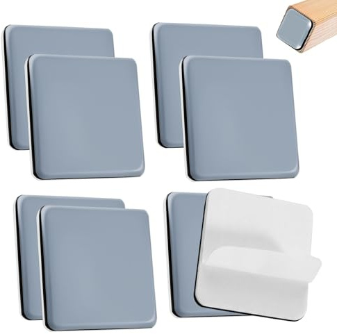 8 Stück Möbelgleiter Teflon Selbstklebend(Quadrat), 50x50mm Möbelschieber | PTFE Selbstklebende Teppichgleiter Möbel für Parkett Laminat | Leises Gleiten | Kratzschutz für Stühle Sofa Schwerlastmöbel