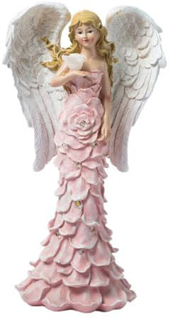 FUNOMOCYA Lampe de Jardin Ange Solaire en Résine, Figurine Décorative Rose | Jardin et Maison, Finition Soignée, Effet Lumineux Décoratif, Design Délicat et Créatif