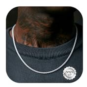 YADOCA Silverkedja herr 925 silver hypoallergen vetehalsband herrkedja för män Robusta icke-missfärgande kedjor Mäns smycken Present 46/51/56 cm, Silver