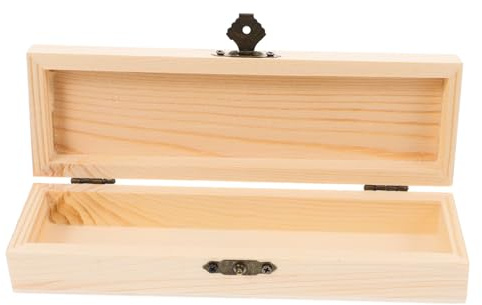 FIXOSHEE Holz Federmäppchen mit Schloss Kleines DIY Stifteetui für Jungen und Mädchen Kreative Aufbewahrungsbox für Pinsel und Schreibwaren Robustes Pencil Case Organizer für Schule und