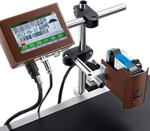 Impresora industrial de inyección de tinta: codificador de lotes automatizado para imprimir texto, números, fechas de fabricación/caducidad, códigos QR, códigos de barras y gráficos