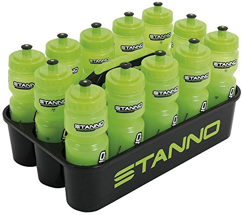 Stanno Flaschenträgerset - 12 hochwertige 0,75L Flaschen - Langlebig und tragbar - Schwarzes Design - Ideal für Sportmannschaften und Trainingskurse - No Colour - Maat One size