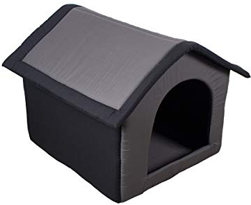 SunnyDogs Stoff-Hundehütte/Hundehöhle, grau - L 64 x B 57 x H 60 cm