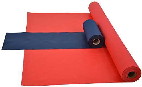 Sensalux Kombi-Set 1 Tischdeckenrolle 1,5m x 25m + Tischläufer 30cm (Farbe nach Wahl) Rolle rot Tischläufer blau