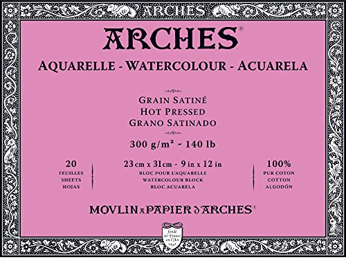 ARCHES 23 x 31 cm 300 GSM varmpressat akvarellblock