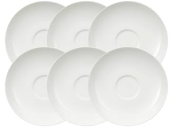 Villeroy & Boch Royal Kaffee-/Tee-Untertasse, Porzellan, Weiß, 15 x 15 x 8 cm, 6 Einheiten