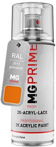 MG PRIME RAL 2011 Tieforange/Deep orange glänzend 2K Acryl Spraydose Sprühdose 400 ml schnelltrocknend