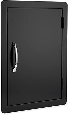 Stanbroil Grillzugangstür – 43 x 58 cm (B x H), Wandkonstruktion, bündige Montage, vertikale Tür, für Außenküche, Grillinsel, Außenschrank – Schwarz