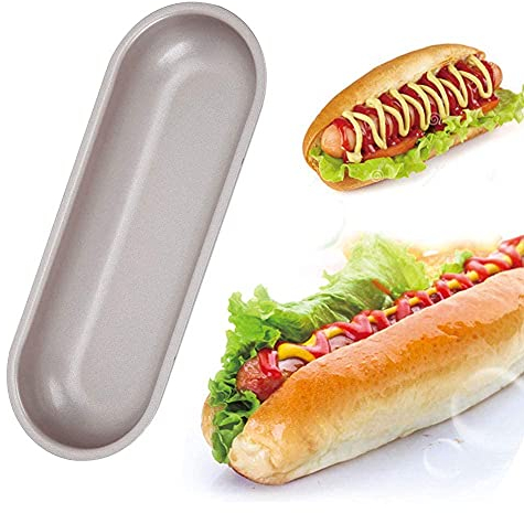 HERCHR Mini Backform Baguette Französische Brotform, Antihaftbeschichtet Baguetteplatte Zum Backen Von Briochebrötchen, Hot Dogs, 19 X 7 X 2,5cm