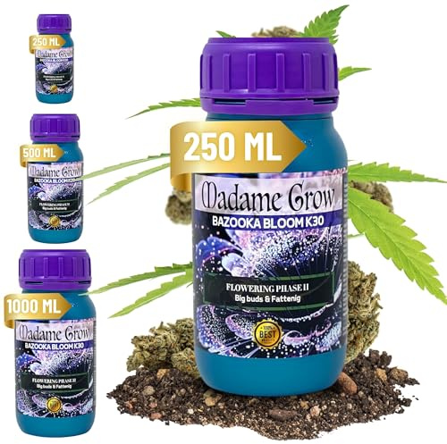 Madame Grow | Bazooka Bloom K30 250ml — Engrais Floraison Bio | PK Booster K30 | Bloom Nutrition | Bio Liquide Floraison Intense | Intérieur & Extérieur