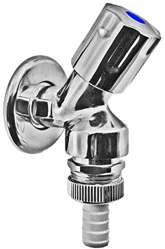 MegaHaustechnik Geräteventil 1/2 Zoll Außengewinde AG Wand Anschluss, Rohrbelüfter, Rückflussverhinderer, Abgang 3/4 Zoll Außengewinde + Schlauchtülle AußenØ 14mm Spülmaschine Waschmaschine