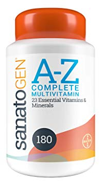 Sanatogen A-Z Complete Multivitamin Tablets with 23 Essential Vitamins and Minerals for Men & Women Including Vitamin D, Vitamin C and Antioxidants 180 Tablets 6 Months Supply