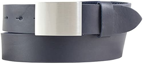 BELTINGER Gürtel aus Vollrindleder 3,5 cm | Jeans-Gürtel für Damen Herren 35mm | Chino-Gürtel Anzuggürtel mit Koppel | Blau 120cm