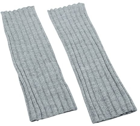 Doppelmoppel Stulpen Damen, Pulswärmer, 100% WOLLE (Merino) hellgrau meliert