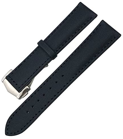 AEMALL 19/20 mm Nylon-Leder-Armband, 21/22 mm, passend für Omega AT150 Seamaster Planet Ocean Uhrenarmband, Nylonband, 20 mm, Achat