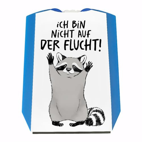 speecheese Waschbär Parkscheibe mit Spruch Ich Bin Nicht auf der Flucht eine lustige Parkscheibe für das Auto Männer Führerschein Räuber Eiskratzer Spruch Motiv Autozubehör witzige süßer