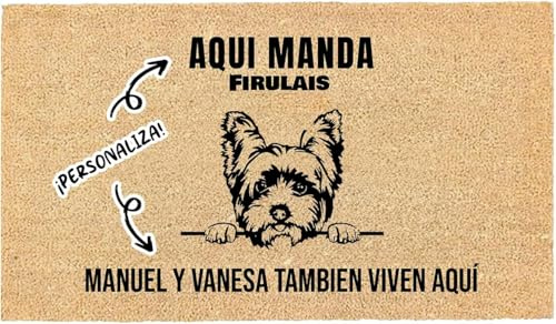 LUCA HOME - Felpudo Entrada casa Personalizados - Felpudo Yorkshire - Original y Divertido - Decoración hogar - Regalos Originales - Alfombra 40x70cm
