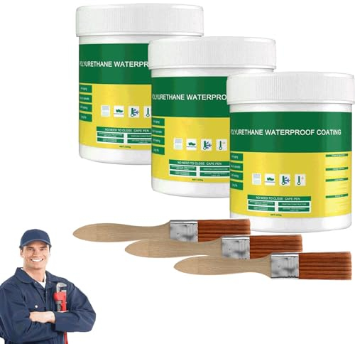 Wasserdichte Polyurethan-Beschichtung, 2024 Neu Transparenter Wasserdichter Beschichtungsmittel, Wasserdichte Isolier-Dichtstoff-Emulsion, Dichtmasse Wasserdicht Invisible Waterproof Agent (3PC, 300g)
