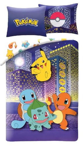 Pokémon Ciudad Funda Nórdica Cama 90 140x200 + Funda Pikachu
