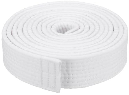 PATIKIL Cintura di Rango Colorata Taekwondo 1.6 x9.8Ft 3 m, Cintura da Judo Karate in Poliestere per l'Insegnamento dell'Allenatore, Pratica, Bianco
