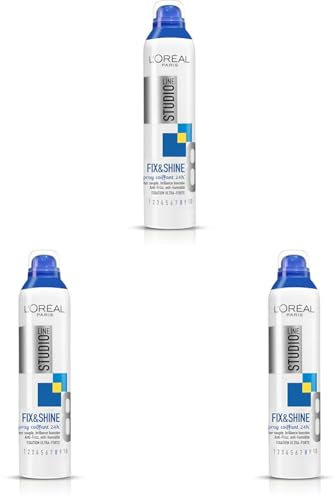 L'Oréal Paris Studio Line Fix&Shine Spray Coiffant 24H Fixation Ultra-Forte 300 ml (Lot de 3)