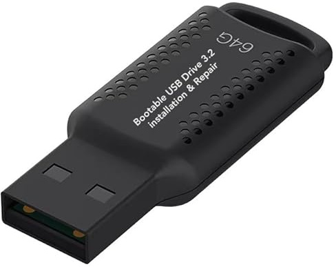 64 GB – Bootfähiger USB-Treiber 3.2 für Windows 11/10/8.1/7/, WinPE, Passwort-Reset, WLAN- und LAN-Laufwerke, Umgehung von TPM-Anforderungen, unterstützt UEFI und Legacy, installieren Sie Windows neu