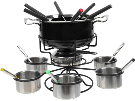Warmhm Stainless Steel Fondue Stove Set for Chocolate and Cheese Portable Cooking Burner Suitable for Parties and Gatherings Easy to Use Fondue Pot