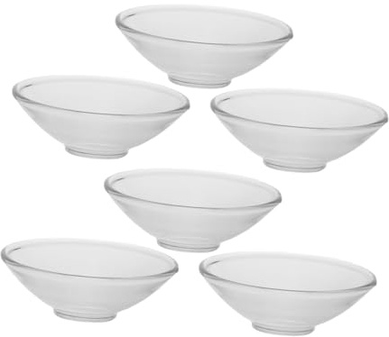 HEALEEP Glass Bobeches Drip Protectors for Candlestick Holders Fluted Wax Catcher Rings for Taper Candles Home and Church Use 6pcs Set