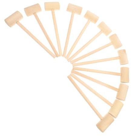 GARIOUANS 24pcs Mini Wooden Mallets Natural Wood Craft Tools for Small Hammer for Chocolate Cracking Party Games DIY Projects Skill Building and Hand Coordination