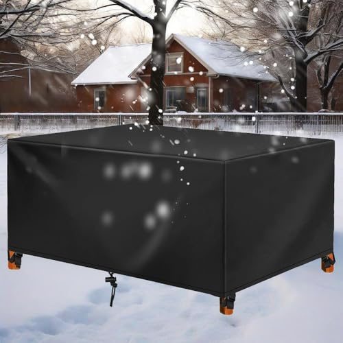 HNKDKJ Abdeckung für Gartenmöbel Winterfest, 225x110x75cm/Länge x Breite x Höhe Wasserdichte 420d Oxford Anti-UV Rechteckige / Quadratische Gartenmöbel Abdeckung für Balkonmöbel, Lounge-Sitzgruppen