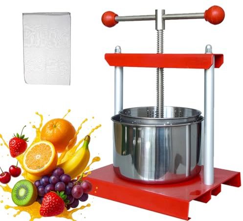 Prensa manual de frutas para hacer jugos, vino y aceite caseros con bolsa de filtro