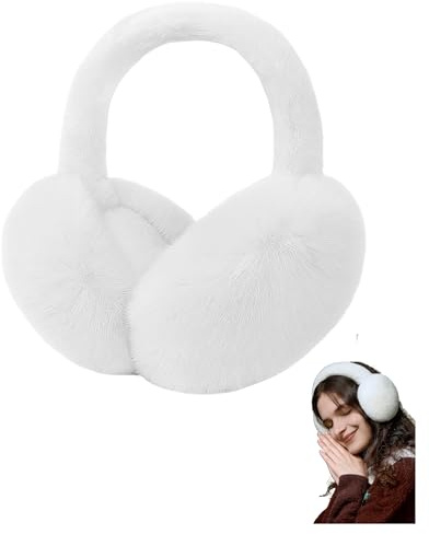 bhb Ohrenwärmer für Frauen & Mädchen Fleece Winter Ohrenschützer Warm Weich Unisex (Weiß)
