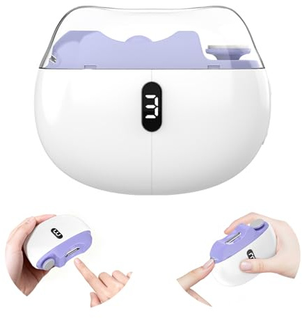 Coupe Ongle Electrique, 2026 Nouveau Portable Coupe-ongles automatique avec lumière LED, 3 en 1 Lime a Ongle Électrique avec 3 Vitesses, pas de bruit, Pour Bébés, Adultes, Personnes Âgées - Violet