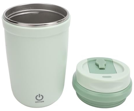 SIXRUN Tasse à café Auto-agitatrice, Tasse Auto-mélangeuse en Acier Inoxydable 350 Ml, Agitation Magnétique Rechargeable par USB avec Rotor Amovible et Arrêt Automatique 120 S pour Bureau, Voiture,