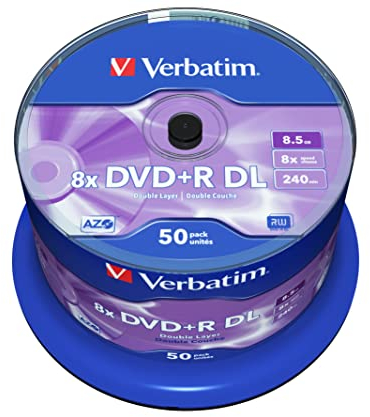 Verbatim DVD+R Double Layer 8x Matt Silver 50pk Spindle
