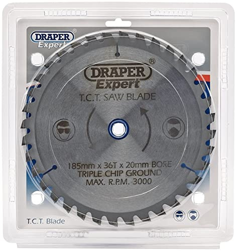 Draper CSB185MP/B Expert TCT Saw Blade 185X20mmx36T, Blue