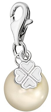 Quiges Charms Anhänger Perle Versilbert Damen Schmuck für Bettelarmband