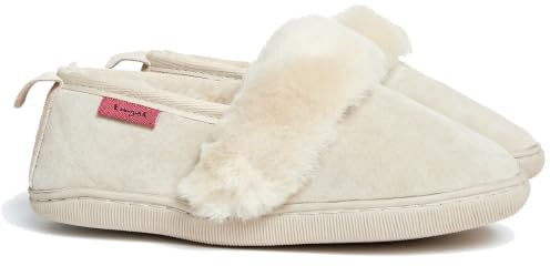 Reissner Lammfelle geschlossene Hausschuhe Rhodos Veloursleder | Innenfutter echtes Merino Lammfell, mit Fellkranz