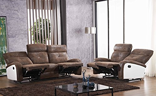 Microfaser Relax Schlafsofas Relaxsofas Fernsehsessel 5130-3+2-PU