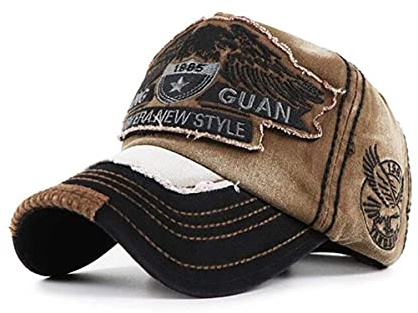 CHENNUO Basecap Herren Vintage Distressed Snapback Caps Trucker Hat Baseballkappe Mütze Unisex