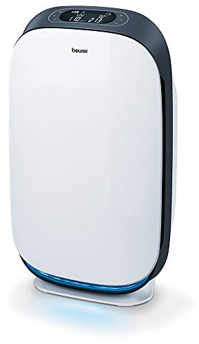 Beurer LR500 App-Controlled Air Purifier, 3-stage Filtering System & UV Light Function, with 4 Fan Speeds & Quiet Night Mode, Suitable for Rooms 34 m² - 106 m², Temperature and Humidity Display