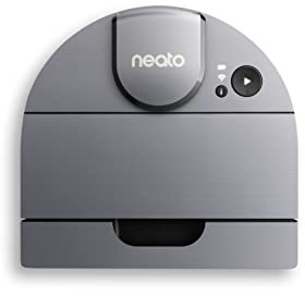 Neato® D10 Robot Aspirador Inteligente - Auténtico Filtro HEPA, Navegación con Mapa Láser - Control por App - 300 Minutos de Duración, Recarga y Reinicio Automáticos - Gris Plata