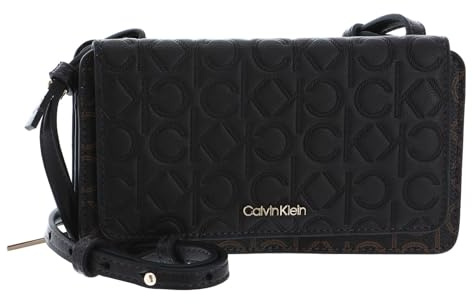 Calvin Klein Monogram Mix Flap Wallet Mini Bag Brown Mono
