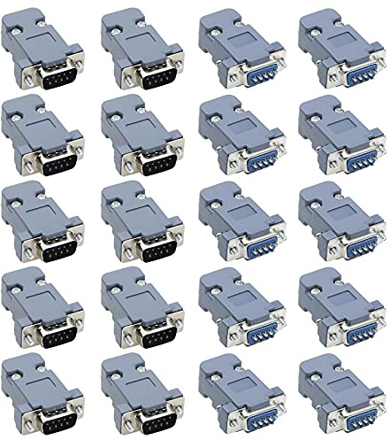 The Lord of the Tools 20x RS232 Porta Seriale Parallela DB9 Connettore Adattatore Maschio/femmina D Sub A 9 Pin Per Computer Con Coperchio In Plastica