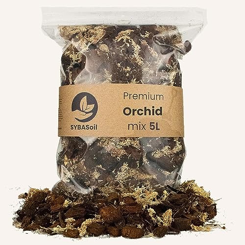 Sybotanica - Terreau orchidées 5 L - Substrat Coco Premium pour Phalaenopsis, Dendrobium, Cattleya - sans Tourbe - Engrais Organique 180 Jours - Idéal pour Plantes d'intérieur