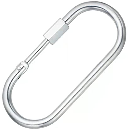 Quick Link Locking Carabiner Clip Big Oval Shape Large Tow Chain Quick Links Rope Connector 6 Inch M10 for Trailer Swing Hammocks Cable Camping