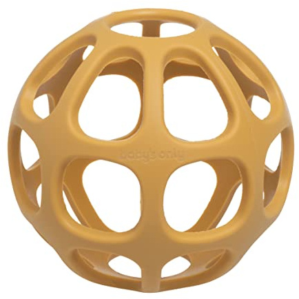 Baby's Only - Greifball für Babys - Multifunktionelles Babyspielzeug - O Ball für Babys - Besonders Leichter Spielball - Auch als Beißspielzeug - Hochwertigem Silikon - Ocker - Ab 6 Monaten
