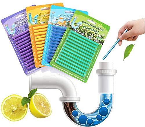 Bâtons de Nettoyage de tuyaux Décontamination d'huile Cuisine Toilettes Baignoire Nettoyant pour canalisations, Bâtons de vidange Bâtons de Nettoyage de canalisations (4 Couleurs)